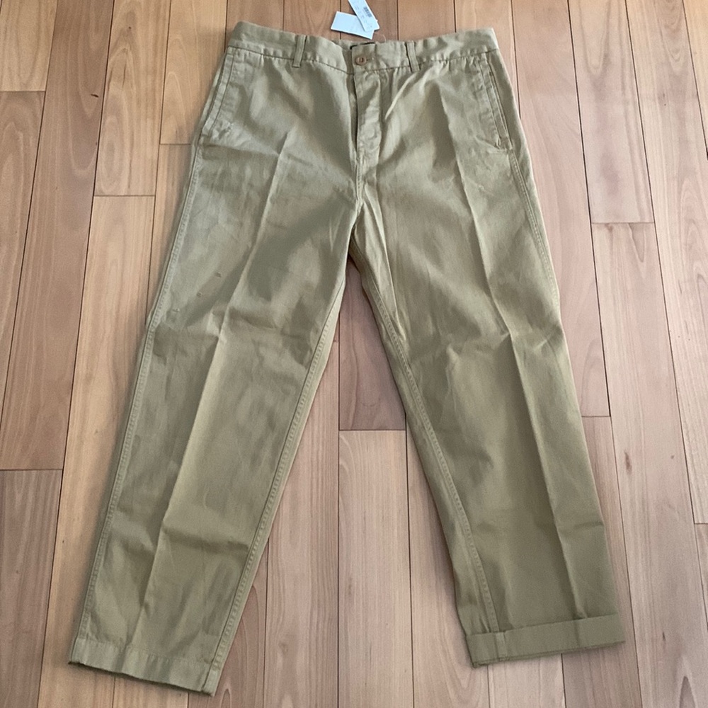 JCrew  cotton pants in tan khaki color bottoned fly . Size 10